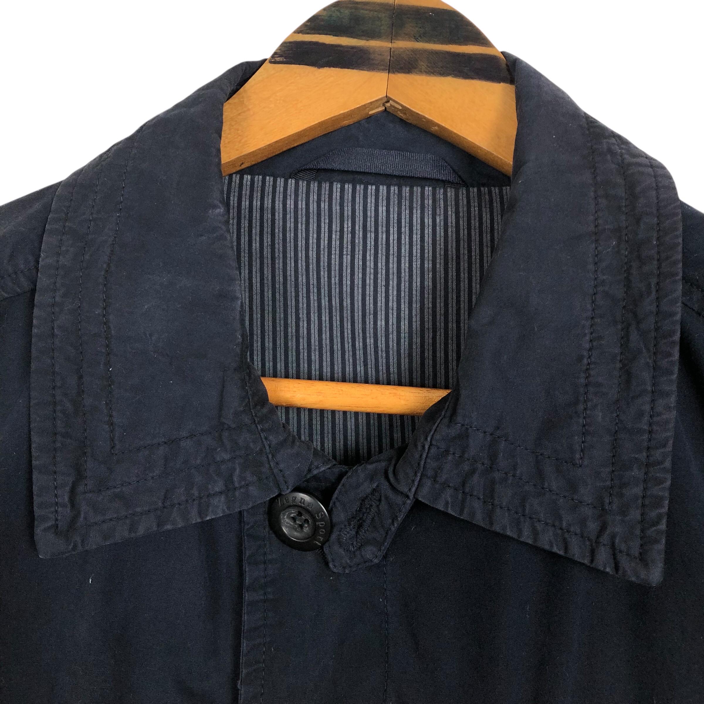 Vintage Zegna Sport Jacket Navy Military Style Light Jacket Made