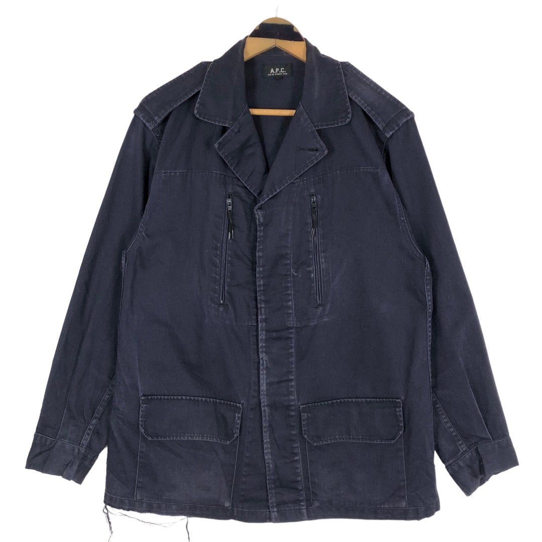 Vintage 90s A.P.C. Navy Cotton Parka Jacket - French Designer - Etsy