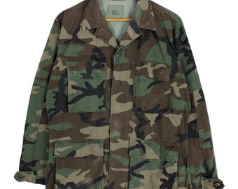 US Army 1980s Vintage Camouflage Military Jacket- Size Large - Etsy