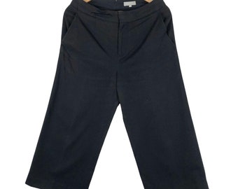 Margaret Howell Cropped Ankle Tab Trousers Capri Pants HBT No Belt Loop British Clothing Designer Cotton Khaki Size 3