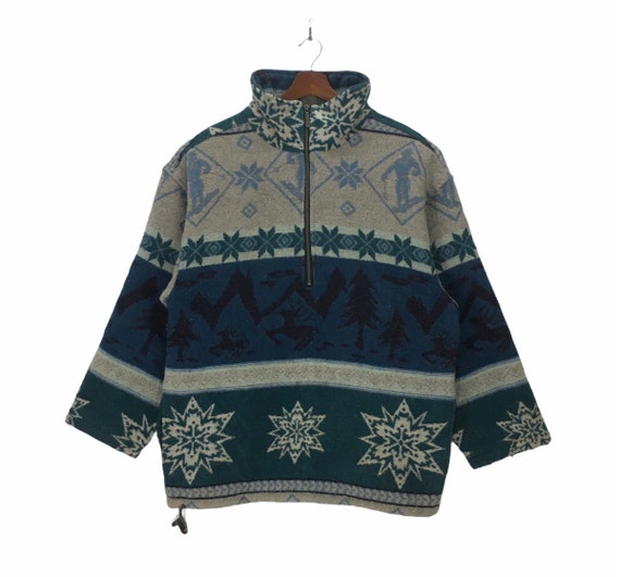 Vintage LL Bean Navajo Wool Jacket Aztec Native LL