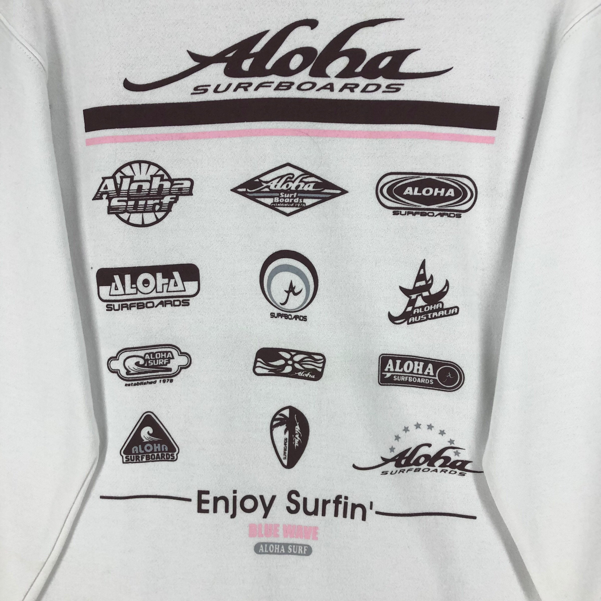 Vintage Aloha Surfboard Crewneck Sweatshirt Pullover Big