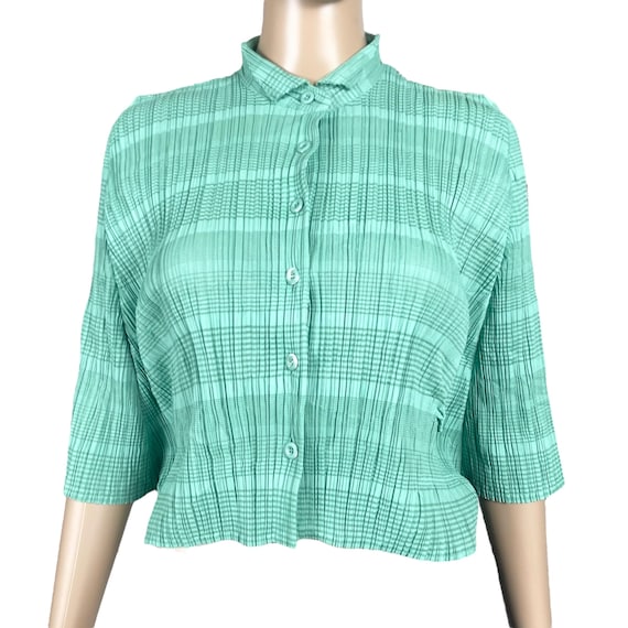 Pleats Please Issey Miyake Crop Top Shirt Poncho Blouse Japanese