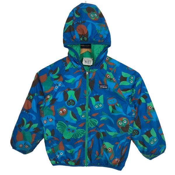 Vintage Patagonia For Kids Full Print Nylon Windbreaker Light Jacket Hoodie Full Zip Sweater Streetwear