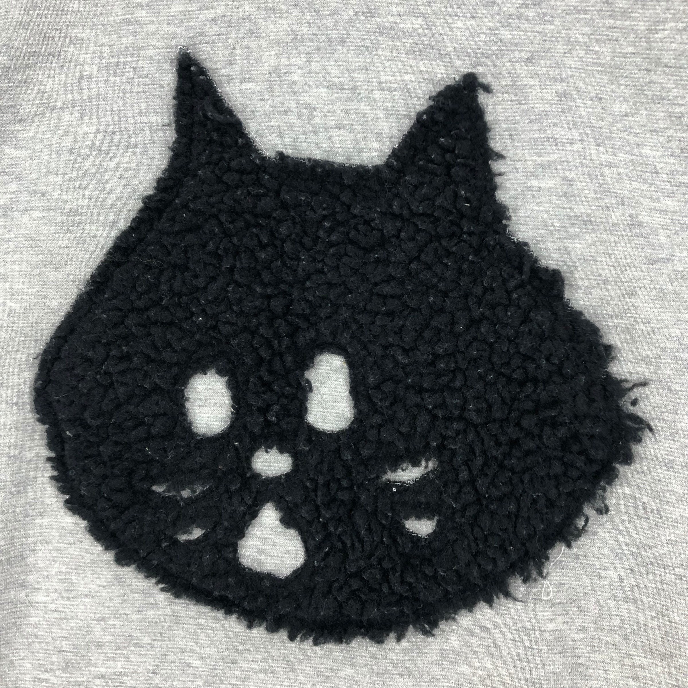 ヴィンテージ Ne-Net スウェットシャツ：刺繍猫ロゴ、日本人デザイナー 
