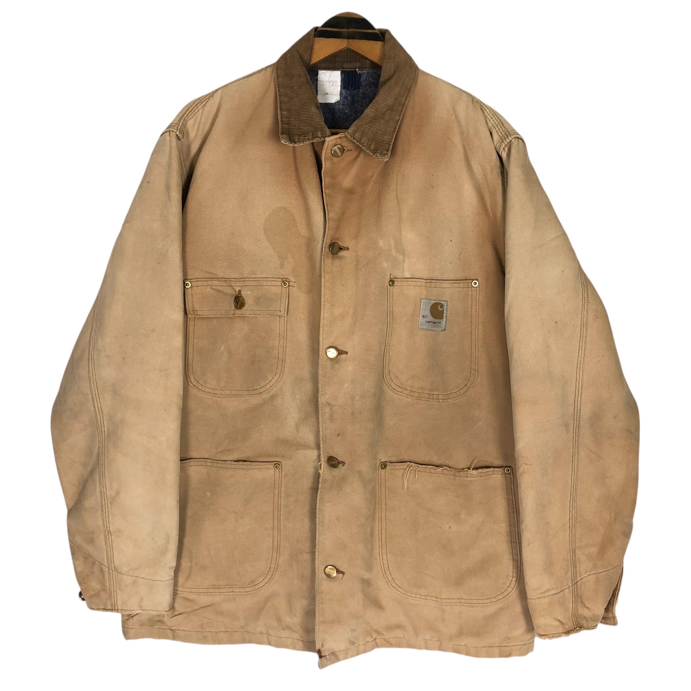 まとうCarhartt 80s chore jacket L Vintage 80s Carhartt Chore Jacket Duck Brown Canvas Work Jacket