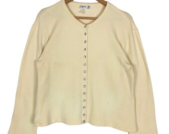 Vintage Agnes B Paris Sweatshirt Button Up Sweater French Designer Made In Japan Streetwear Size 2