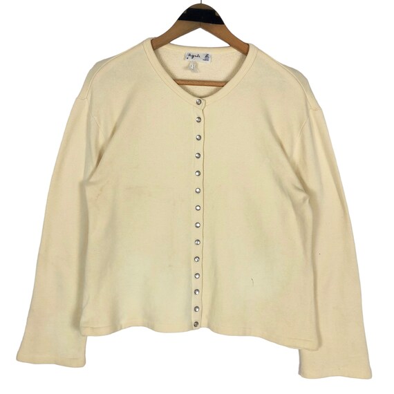 Vintage Agnes B Paris Sweatshirt Button up Sweater French Designer