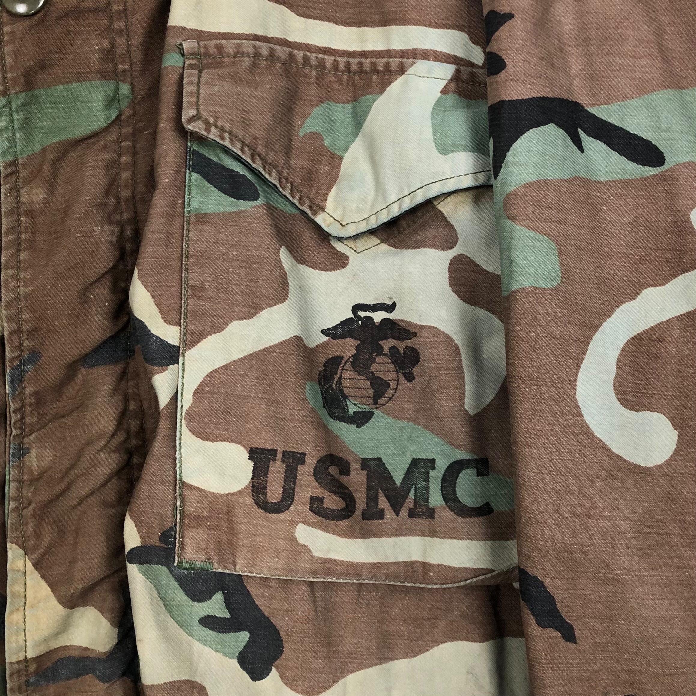 Vintage 80s USMC M-65 Camouflage Field Jacket - Size L - Etsy