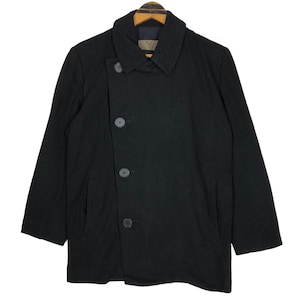 1980’s Y’s yohji yamamoto vintage coat Vintage 80s Y's Yohji Yamamoto Wool Peacoat - Asymmetrical