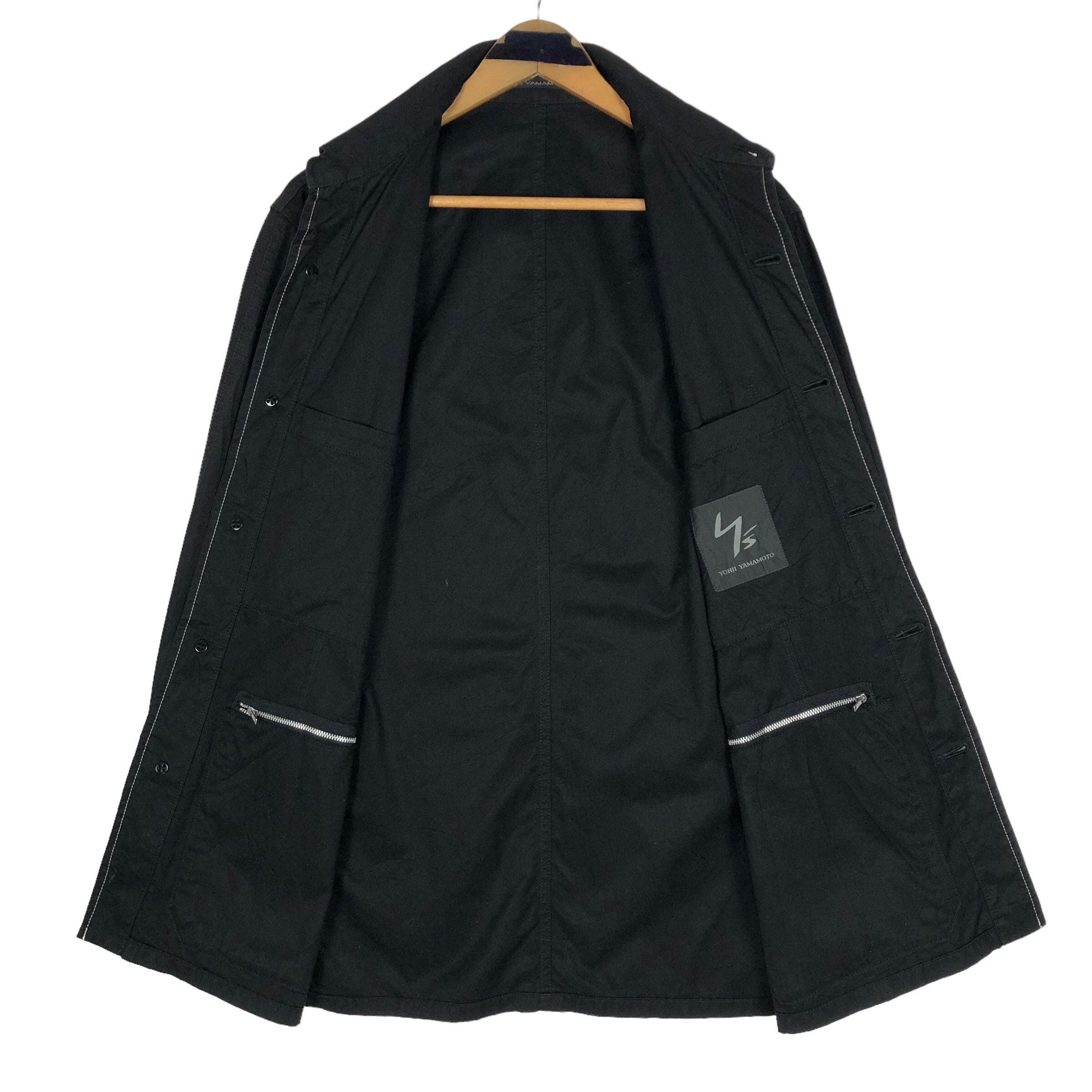 ジャケット・アウター Y's yohji yamamoto cotton black jacket 3 Y's Yohji Yamamoto Black Cotton Jacket - Japanese Designer