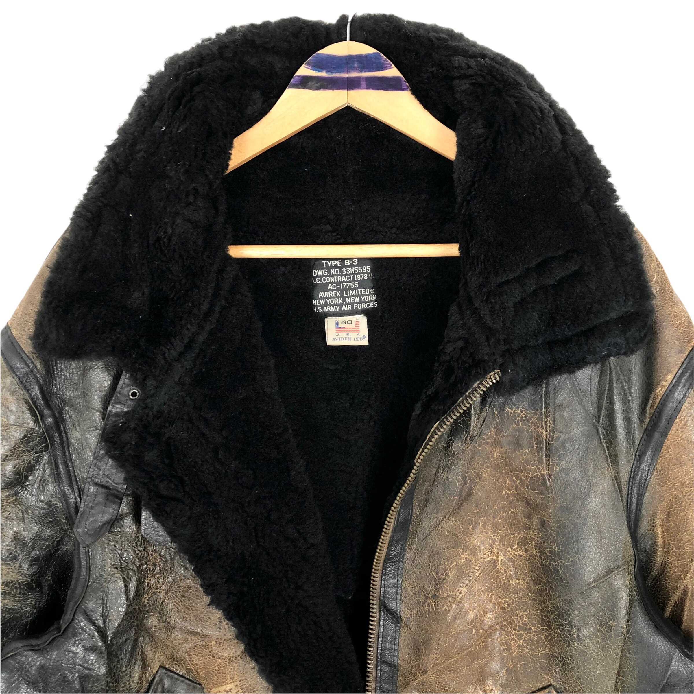 Vintage 80s US Air Force Type B-3 Sheepskin Leather Bomber Vintage 80s US Air Force Type B-3 Sheepskin Leather Bomber