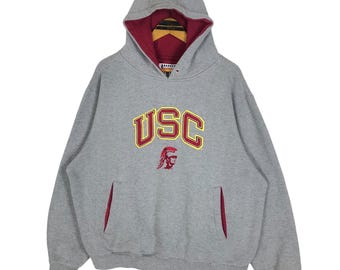 Vintage 90s USC Trojans Hoodie: Embroidered NCAA Pullover (XL)