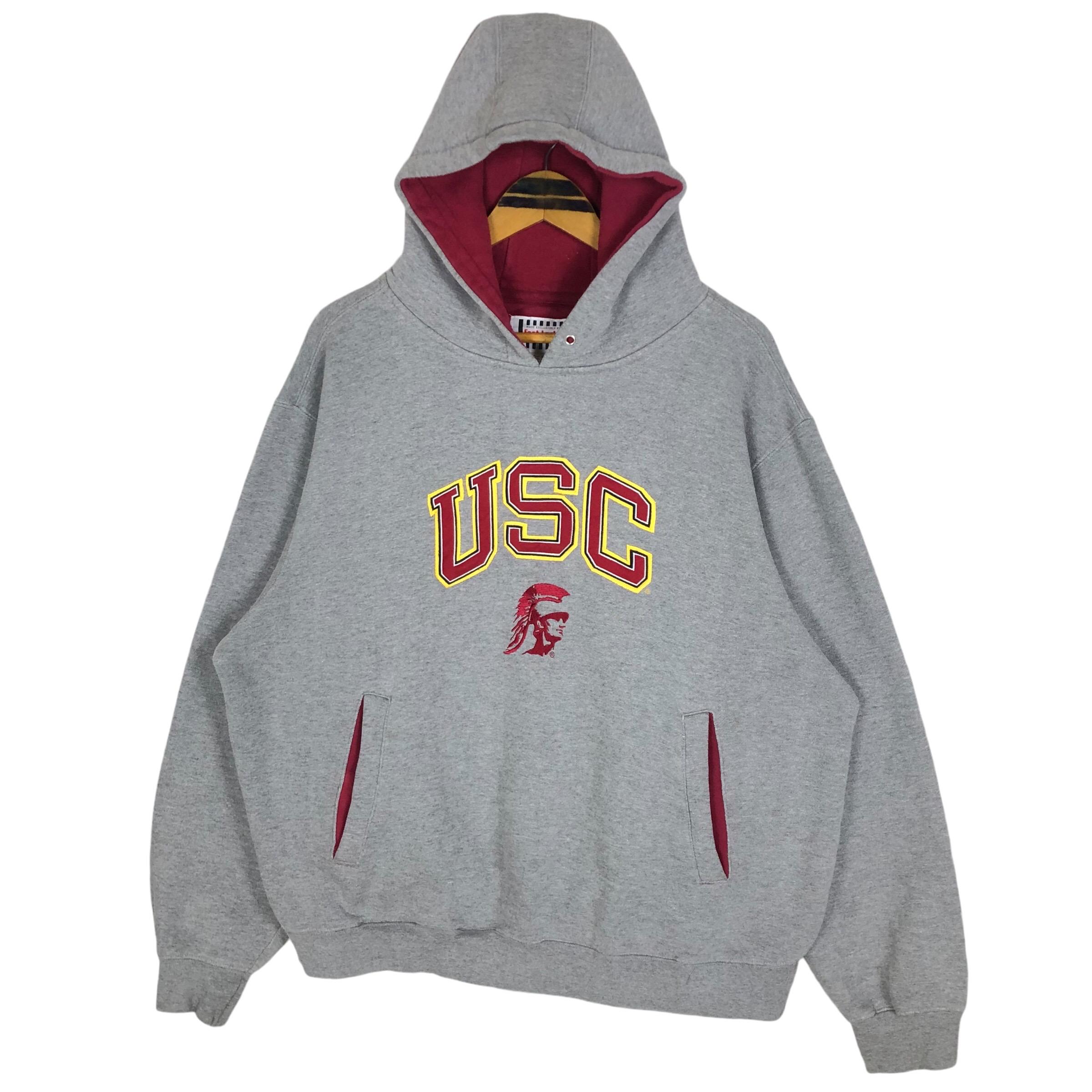 Vintage 90s USC Trojans Hoodie: Embroidered NCAA Pullover (XL) - Etsy