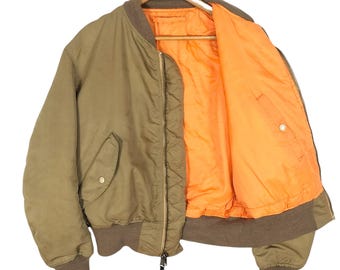 Vintage 90s Greenbrier Industries MA-1 Flight Jacket Zip up Dead