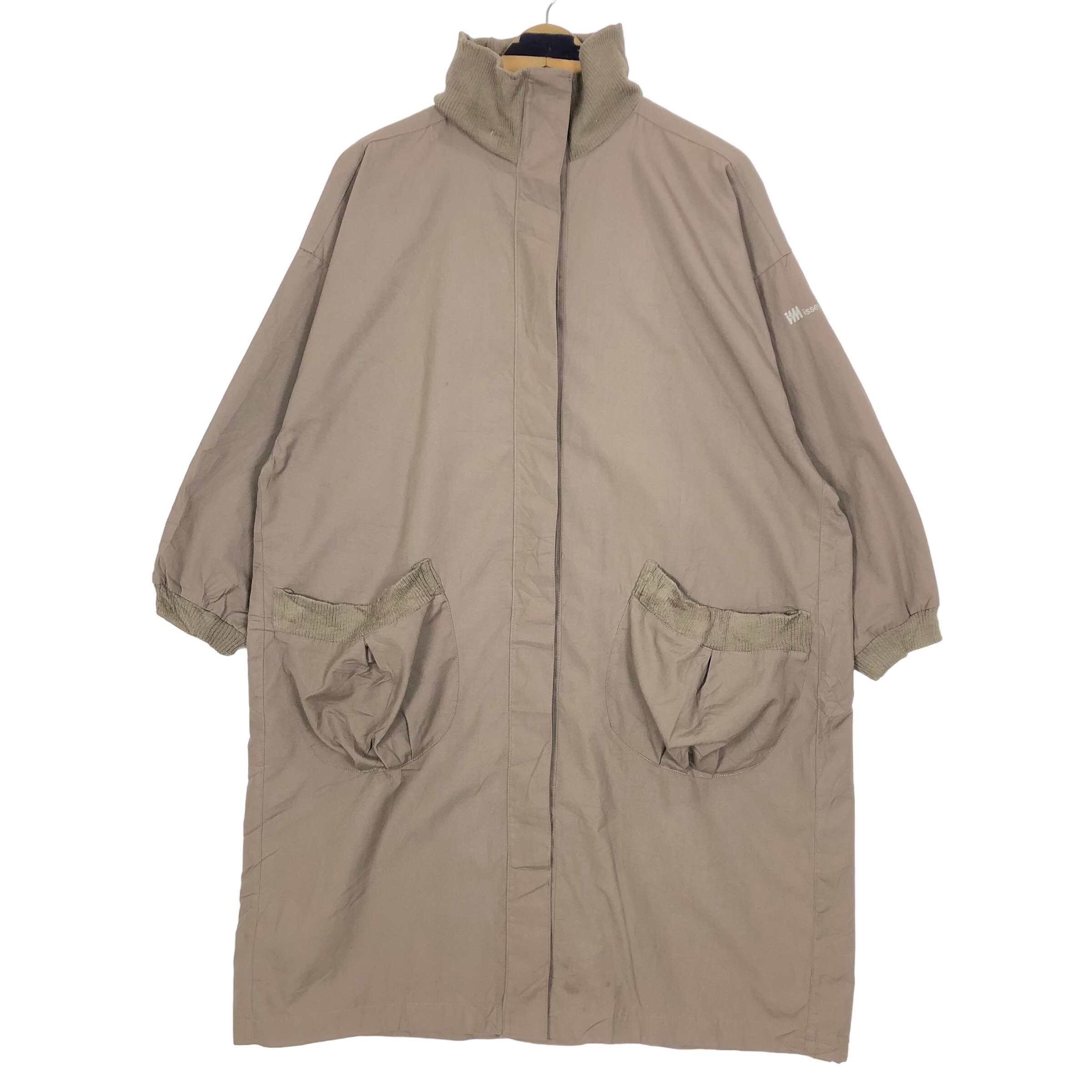 Issey Miyake, Vintage IM Issey Miyake Car Coat Oversized Long Coat Cotton Button Up Japanese Brand Designer Made In Japan Streetwear Size L