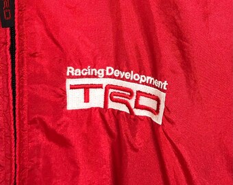 Vintage Toyota TRD Racing Jacket: Embroidered Logo, Red Nylon