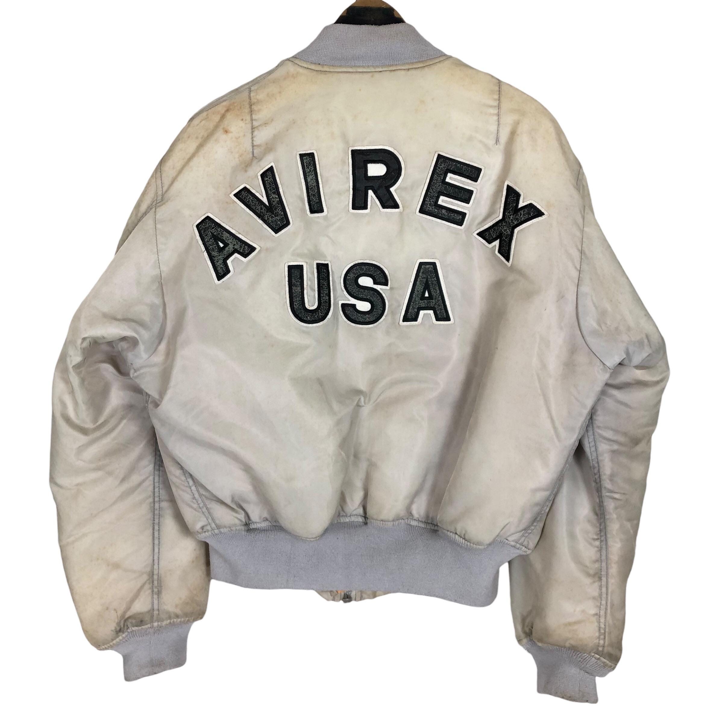 Vintage 90s Avirex USA MA-1 Bomber Jacket: Embroidered Flight