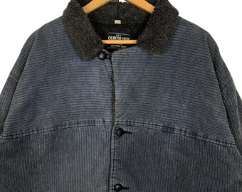 Vintage 90s Quiksilver QSD Corduroy Jacket Button up Nylon