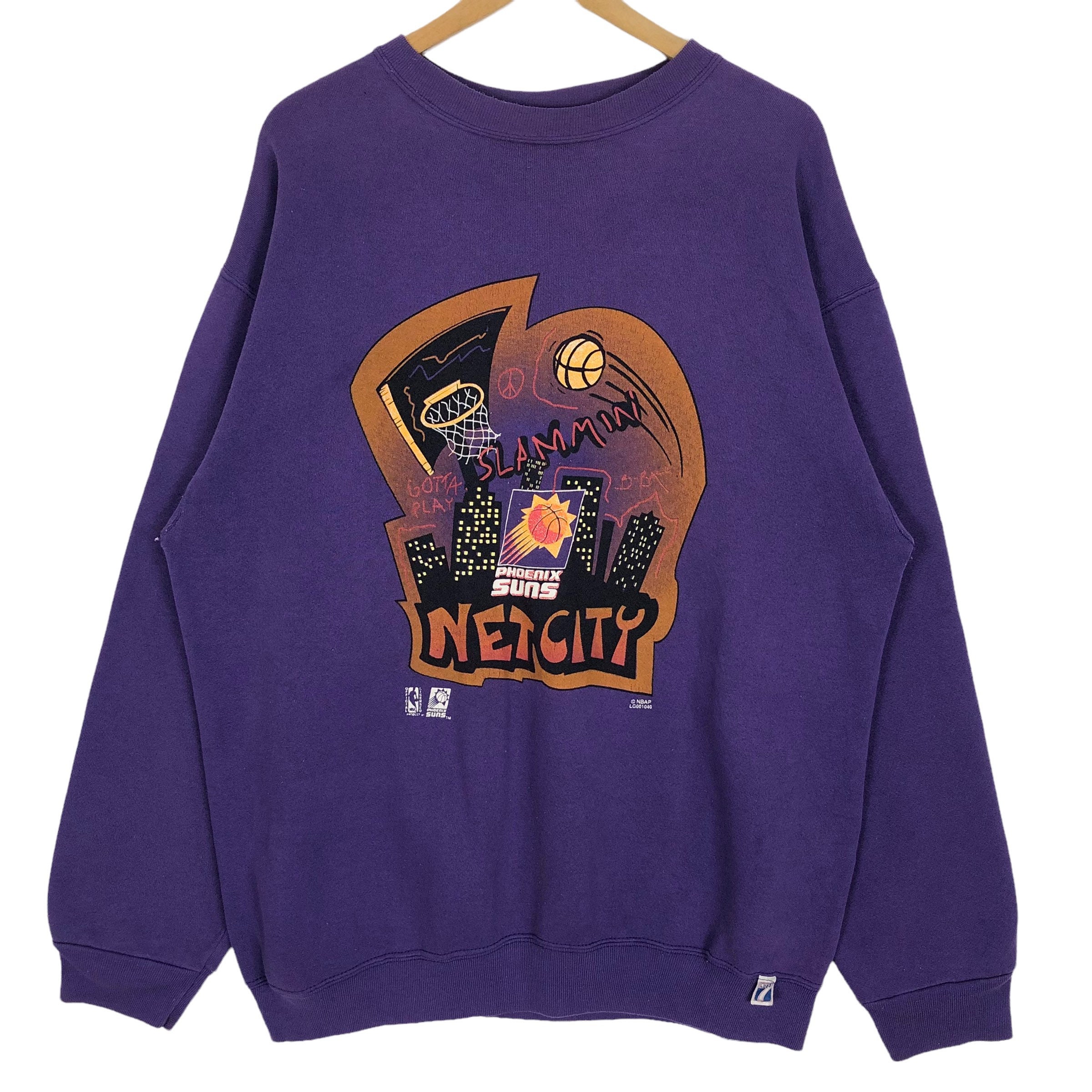 Vintage 90s NBA Phoenix Suns Crewneck Sudadera Jersey Gran Logo Slammin Net City Arizona Logo 7 Ropa de calle de gran tamano Tamano XL Etsy Mexico