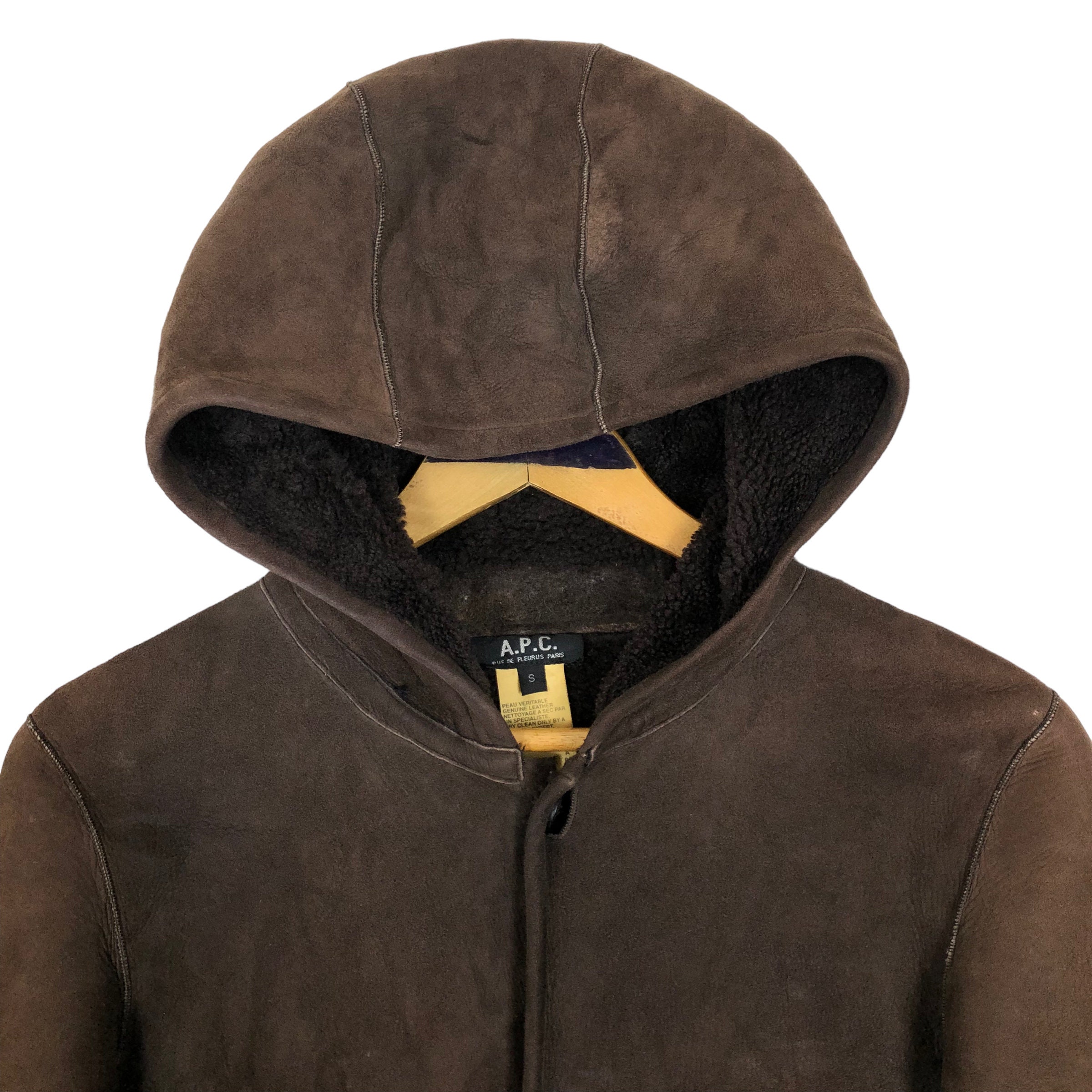 Vintage 90s A.P.C. Hooded Sherpa Leather Overcoat - Size S - Etsy UK