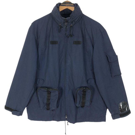 darkwear military cargo wire jacket 退廃 Vintage 90s M16 Hooded Cargo Jacket Utilities Casual Light Jacket