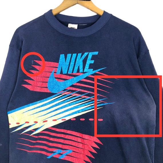 Vintage 90s Nike Swoosh Crewneck Sweatshirt Pullo… - image 4