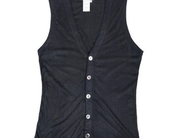 Yohji Yamamoto Pour Homme 2011 S/S Sleeveless Rayon Tank Top Acrylic Shirt Button Up Vest Singlet Japanese Brand Designer Streetwear Size 3