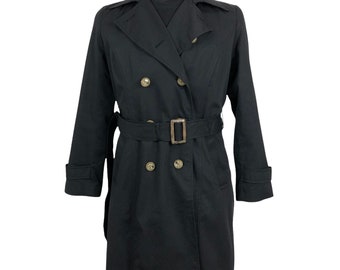 ジャケット・アウター vintage black power shoulder long coat Wvapzxx Women Leather Trench Coat Autumn Winter Stand Collar