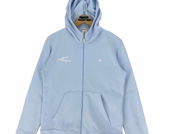 Vintage Courreges Paris Sport Futur Hoodie Zip Up Sweatshirt Embroidery Sweater French Designer Size 40
