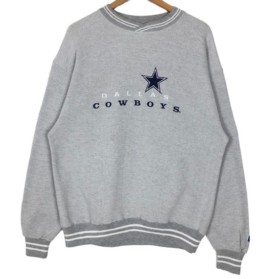 Vintage 90s Dallas Cowboys Crewneck Sweatshirt Size Large Gray
