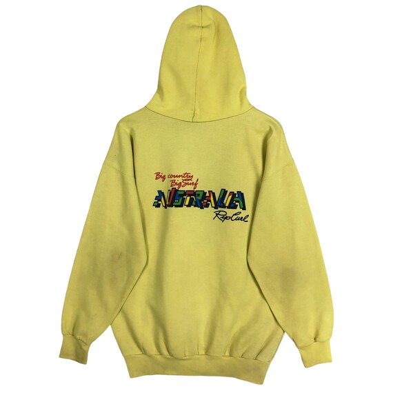 Vintage 90s Rip Curl Australia Hoodie: Big Logo Pullover, Size L