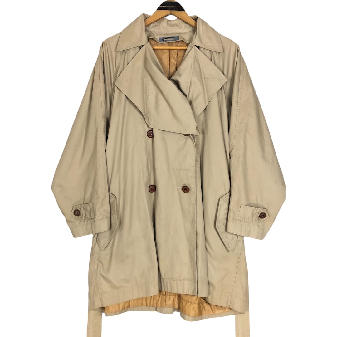 Vintage 80s Archive Issey Miyake Trench Coat Double Breasted