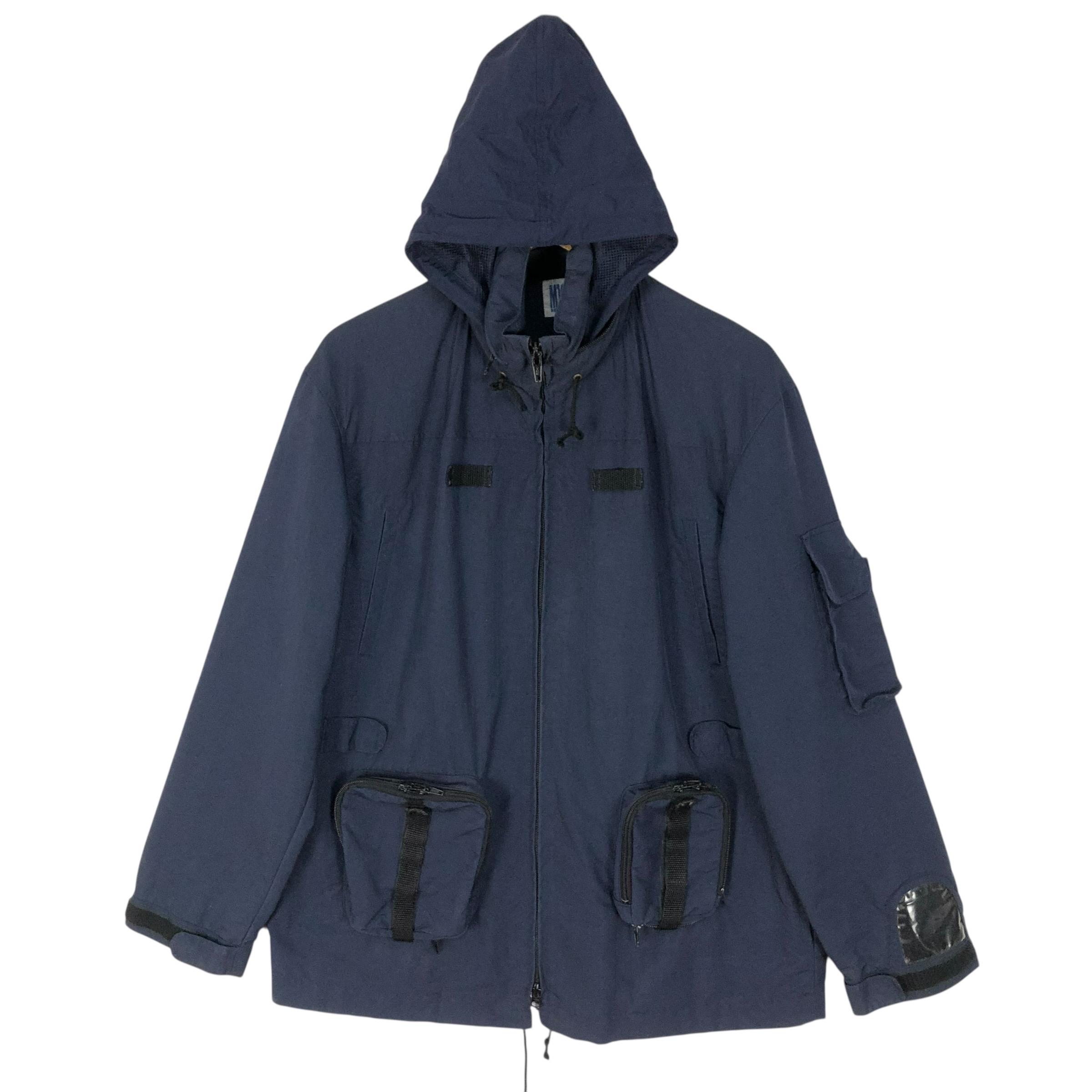 darkwear military cargo wire jacket 退廃 Vintage 90s M16 Hooded Cargo Jacket Utilities Casual Light Jacket