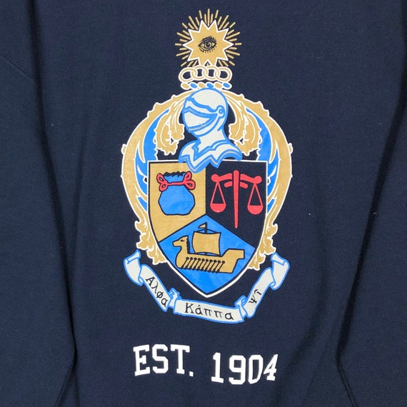 Vintage Alpha Kappa Psi Mock Neck Sweatshirt Univ… - image 8