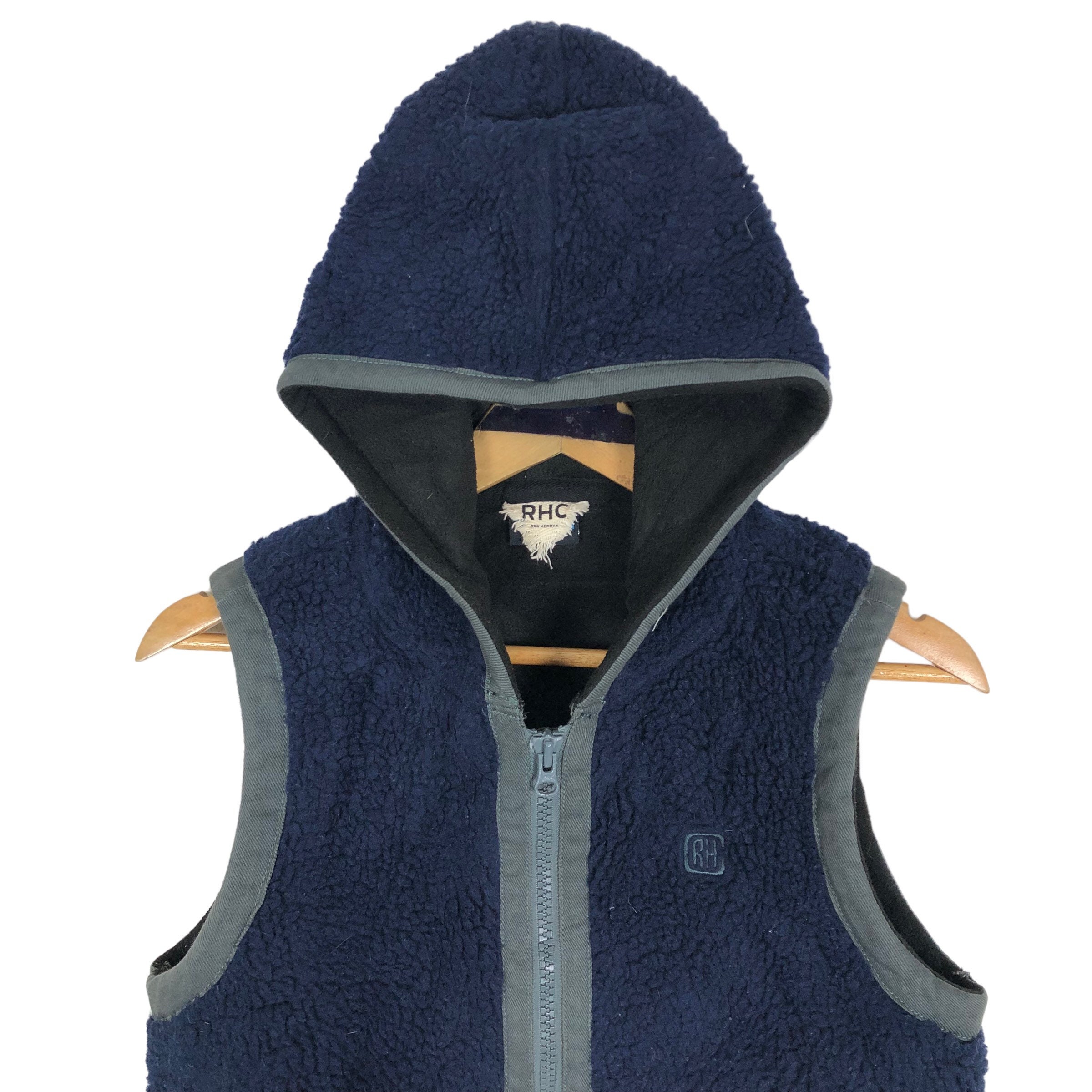 Vintage Kavu X Ron Herman Fleece Sherpa Hooded Sweater Vest  