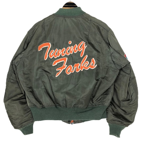 Vintage 80s Alpha Industries MA-1 Bomber Jacket F… - image 1