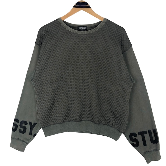 Stussy Tribe Japan Crewneck Quilted Sweatshirt Pullover Iron Stussy Tribe Japan Crewneck Quilted Sweatshirt Pullover Iron