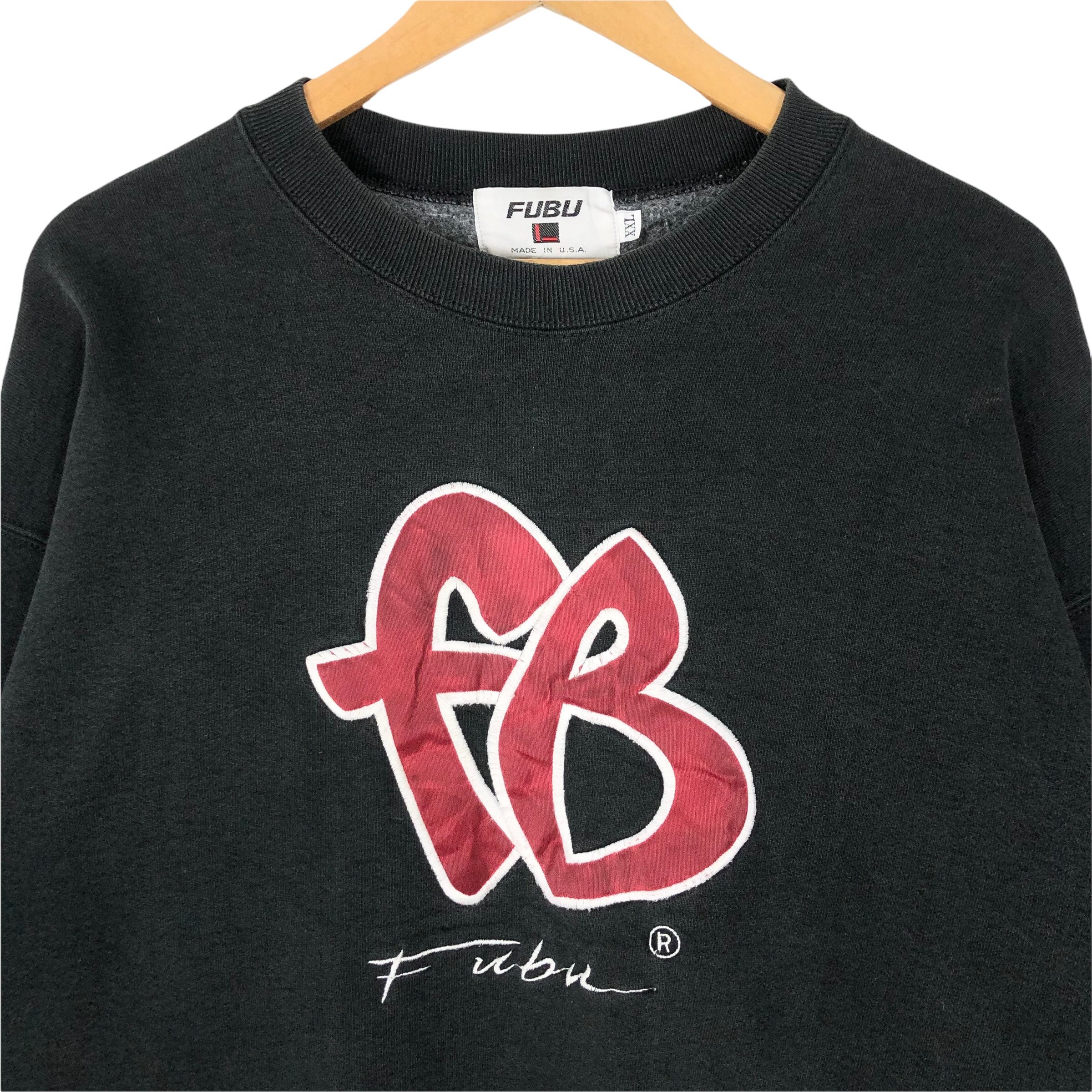 Vintage 90s FUBU Embroidered Logo Sweatshirt - Oversized Hip Hop