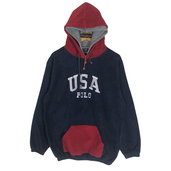 Vintage 90s Polo Sport Ralph Lauren Fleece Hoodie Sweater Pullover
