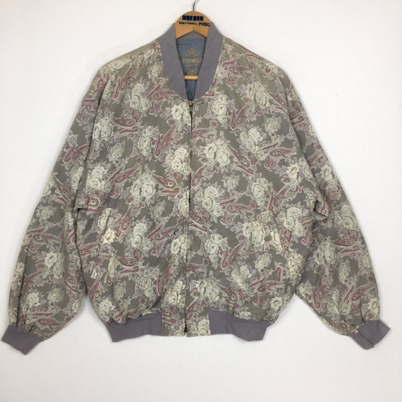 Vintage Favored Pure Silk Bomber Jacket