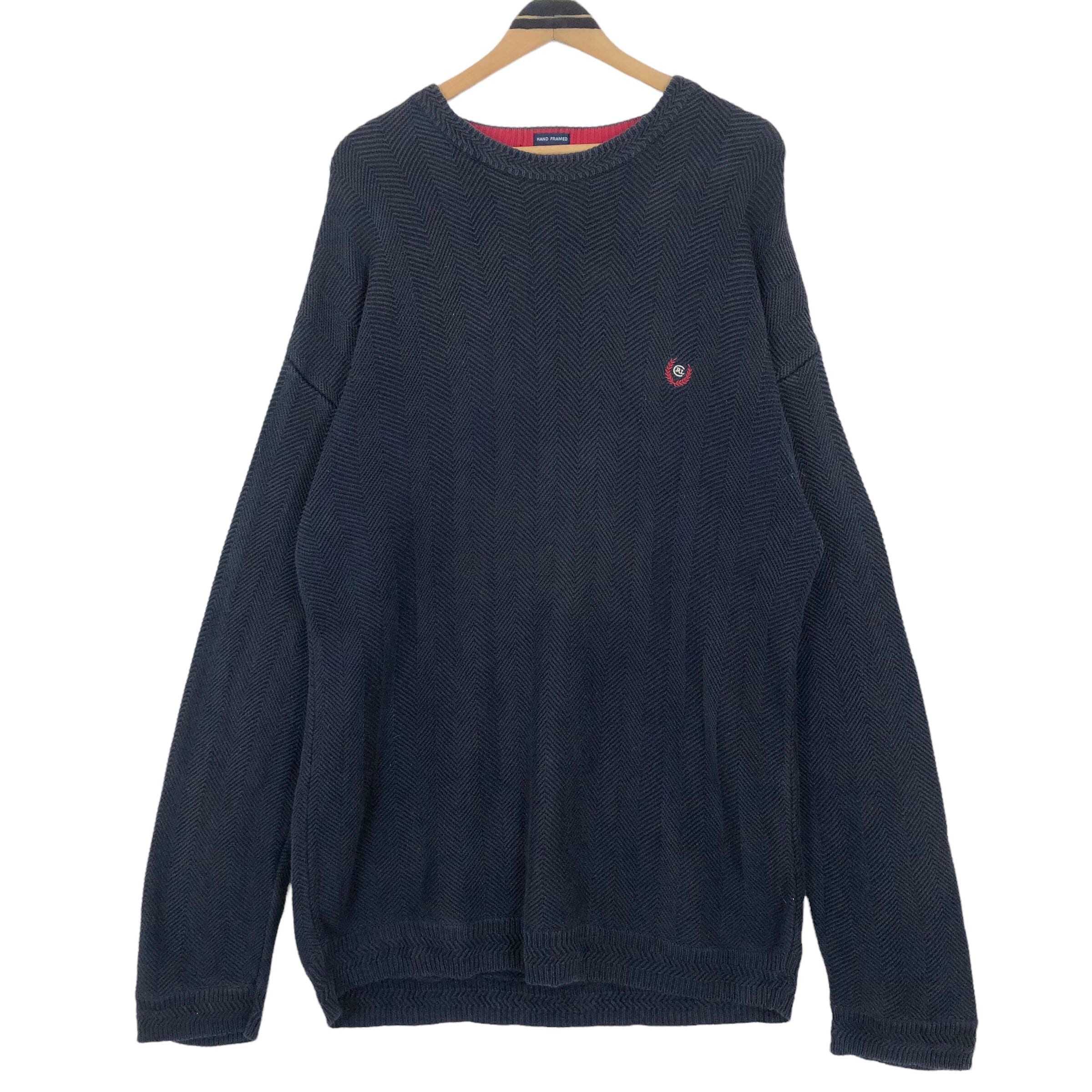 Vintage Chaps Ralph Lauren Knit Sweater: Hand Frame Pullover, Embroidered Logo, Oversized XL Vintage Chaps Ralph Lauren Knit Sweater: Hand Frame Pullover, Embroidered Logo, Oversized XL