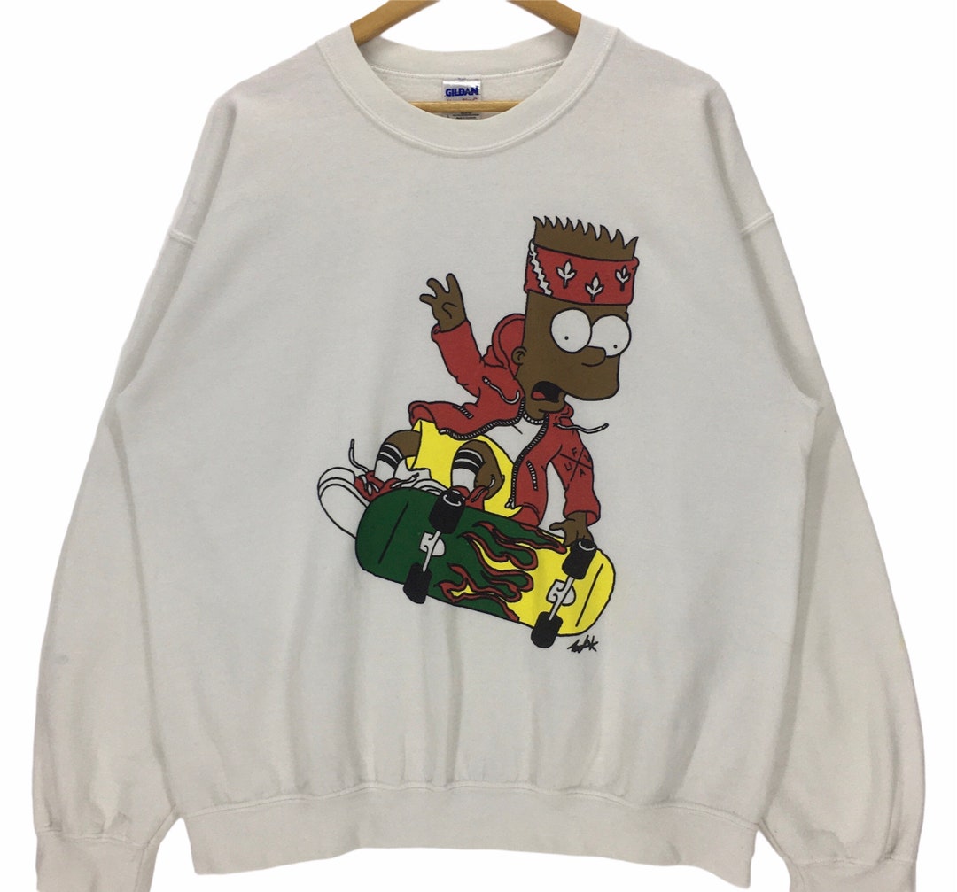 Sudadera Con Capucha Bart Simpson 'Splashed Design' - Sudadera Unisex Por Eleven24design, Negro