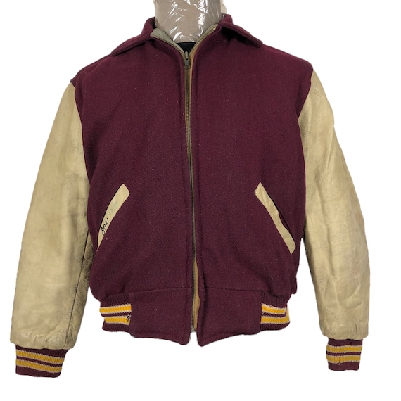 Vintage 40s 50s Loyola Academy College Wool Varsi… - image 10