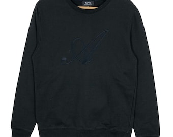 A.P.C. Paris Crewneck Sweatshirt - Big Logo Embroidery - Size XS