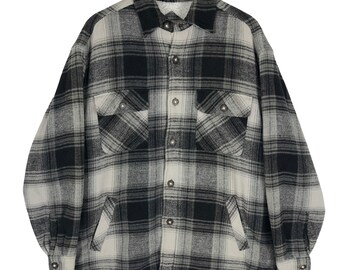 Vintage Sea Hop Flannel Sweater Fleece Lining Sherpa Light