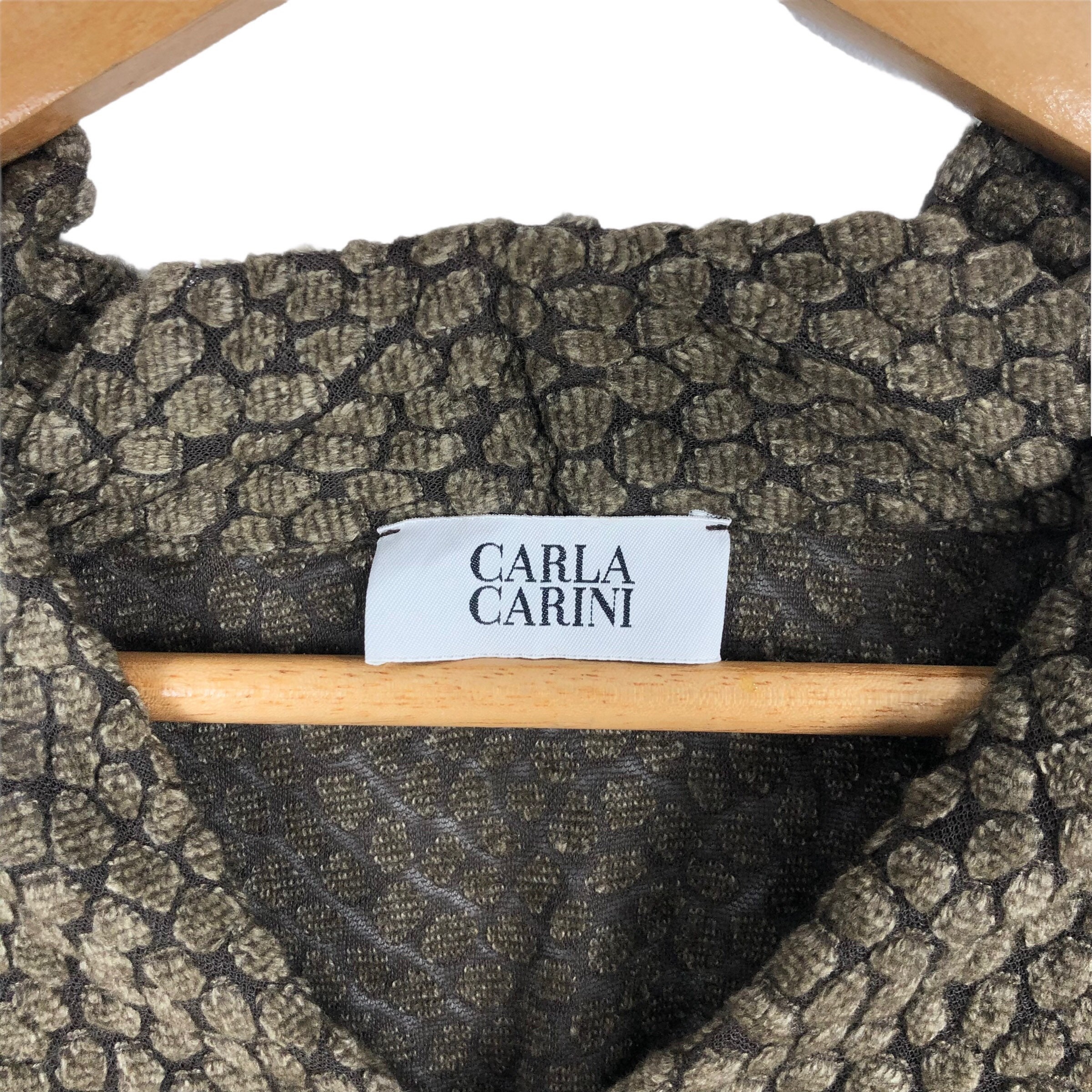 Vintage Carla Carini Cropped Top Long Sleeve Pullover Embossed