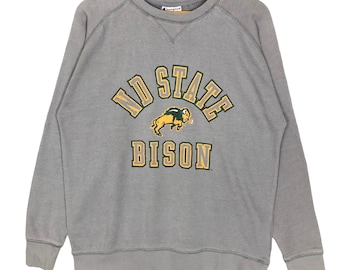 Sweat-shirt vintage Champion du Dakota du Nord avec bison à col rond - Taille M