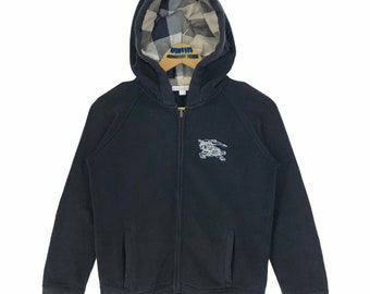 Burberry Ninos Zip Up Sudadera con capucha Sueter Bordado Parches Sudadera Sudadera Disenador Talla 140 10 anos Etsy Mexico