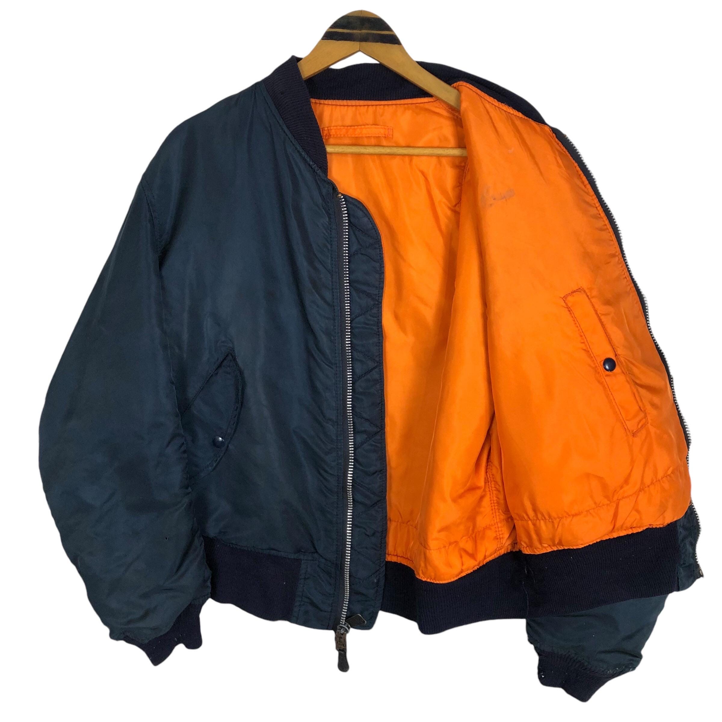 Vintage 90s Alpha Industries Reversible Bomber Jacket - Made in